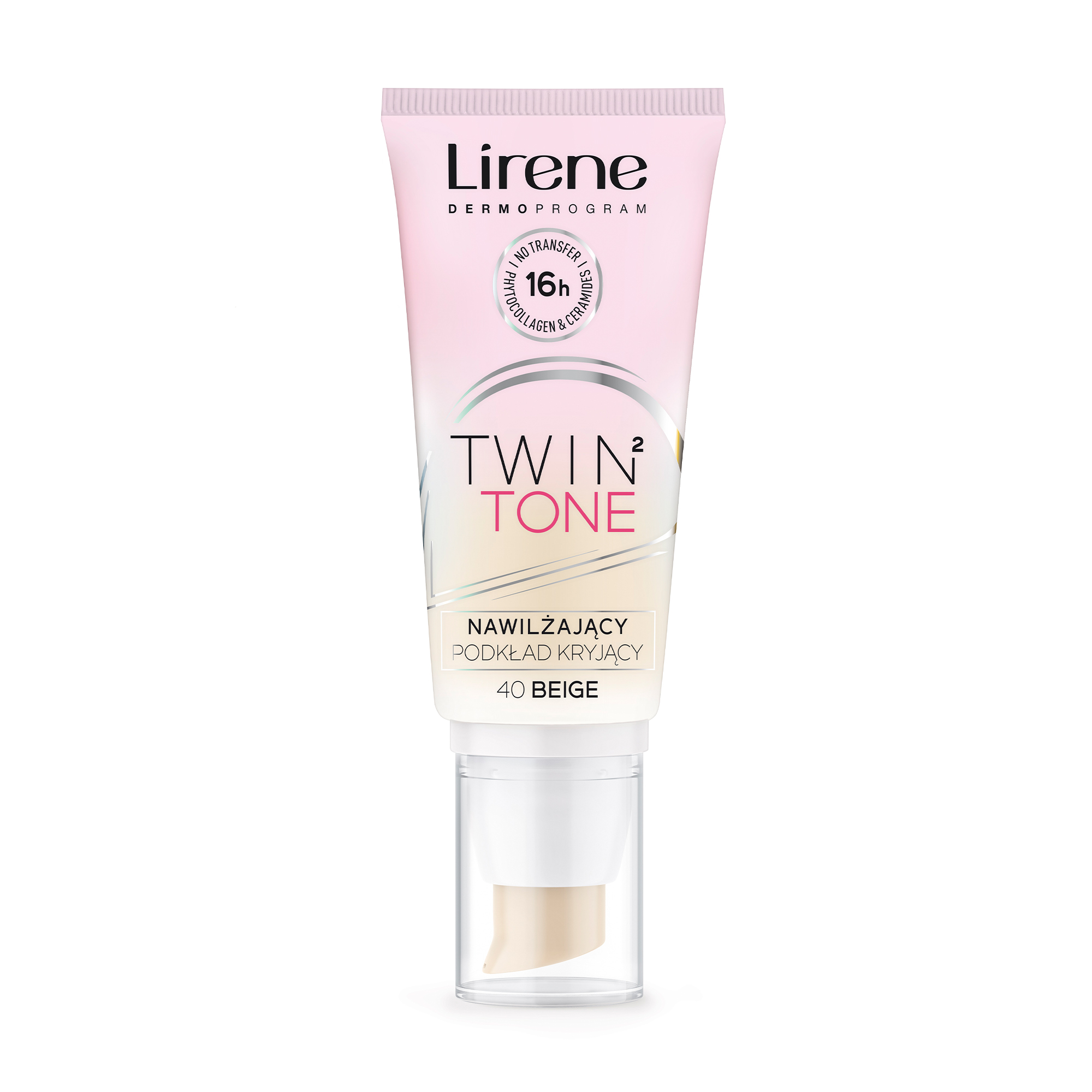 Зволожувальний тональний крем для обличчя Lirene Twin 2 Tone 40 Beige, 30 мл